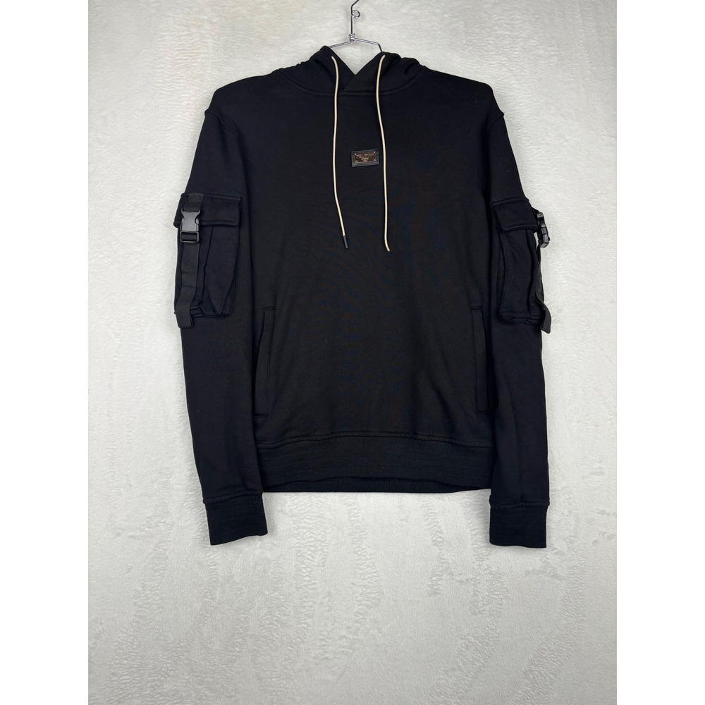 Well Known Studios unisex  Black Goth Utility Cargo Pullover Hoodie Medium